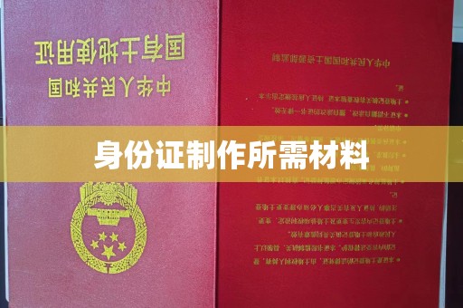 新平身份证制作所需材料